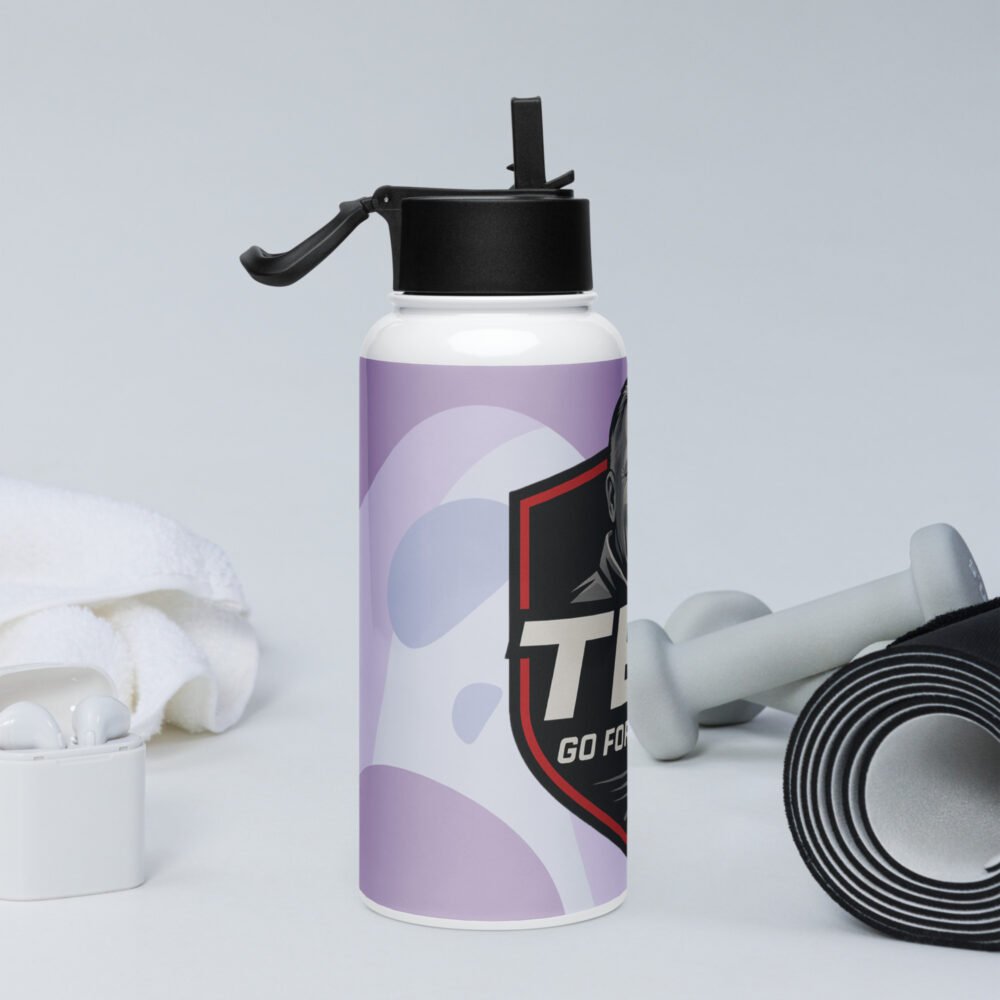 Stainless steel water bottle with a straw lid - Image 3